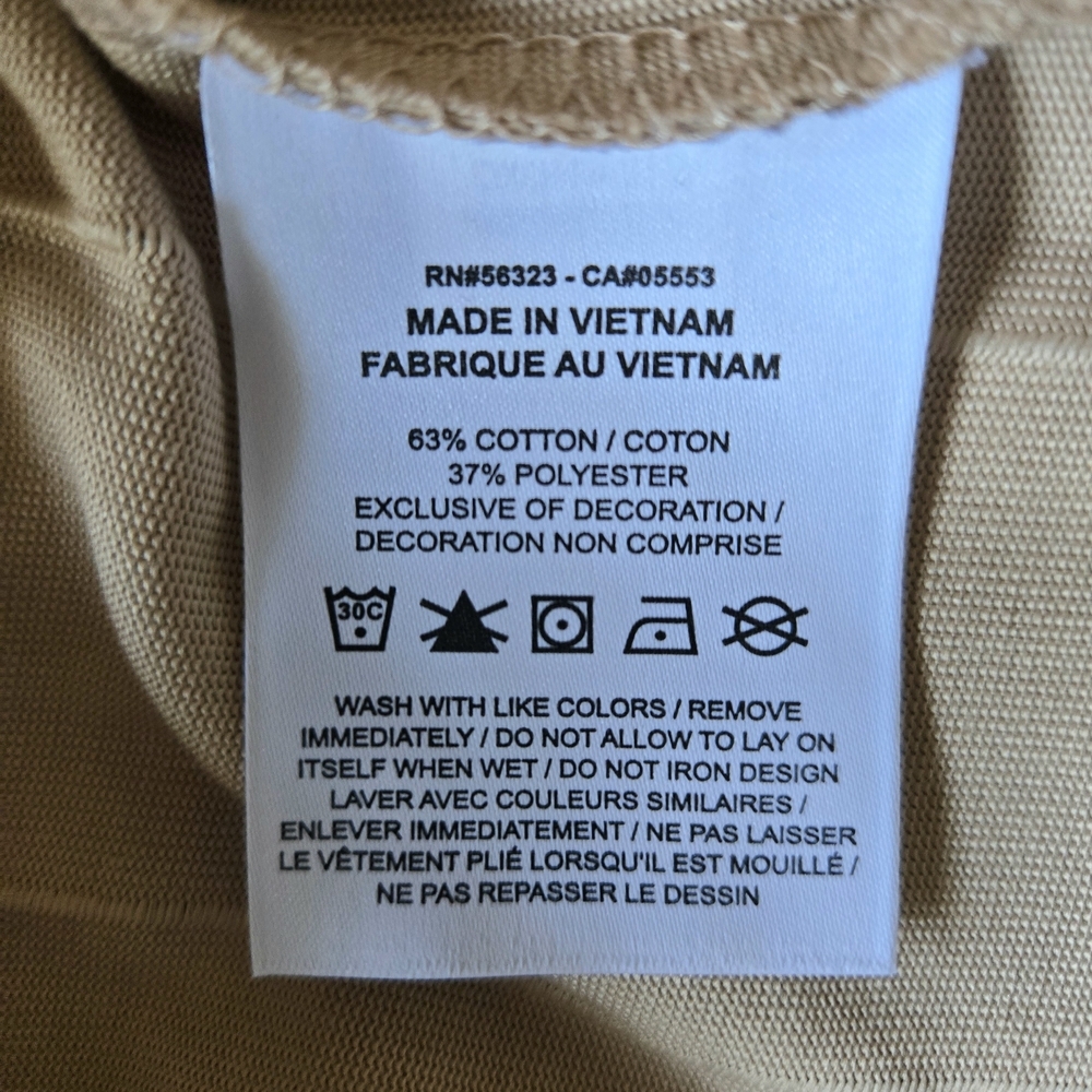 NWT Jordan Pin Striped Tan 2X Open Back Crop T-Shirt Short Sleeve - Picture 9 of 9